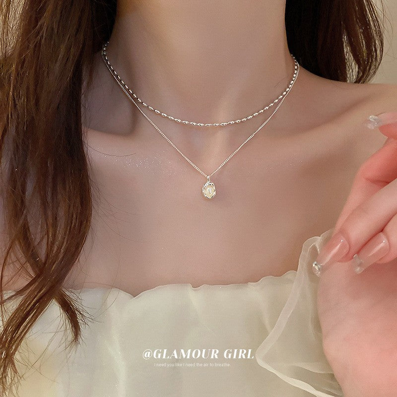 French Irregular Pearl Pendant Necklace - view 7