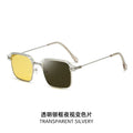 Retro Square Men Browline Frame UV-Proof Sunglasses Day/Night Driving Photochromic Night Vision Goggles