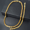 Overseas Western Fashionable Jewelry Necklace Bracelet Set Hip-hop Geometric Square Piece Spliced Chain Unisex