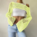 Women's Fall Casual Sexy Wool Flared Sleeve Cropped Flared Sweater 2026 - Green