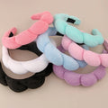 Korean Style Wool Scarf Fabric Sponge Twist Headband High Crown Head Headband Face Wash Makeup Cloud Headband Factory Custom Wholesale