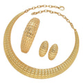 EU/US Import Dubai 18K Gold Moon Necklace Earrings Set Ring Bracelet Set India Women Banquet Jewelry Set