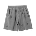 ARTIE Men's Western High Street Retro Washed Distressed Loose Fit Shorts