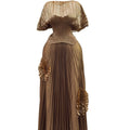 Slimming Plus Size Pleated Skirt + Long Skirt + Top 2-Piece Set