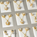 New Overseas Fashionable Inlaid Pearl Multi Style Creative Fresh Simple Necklace 2-Piece Set Overseas Pro Supply