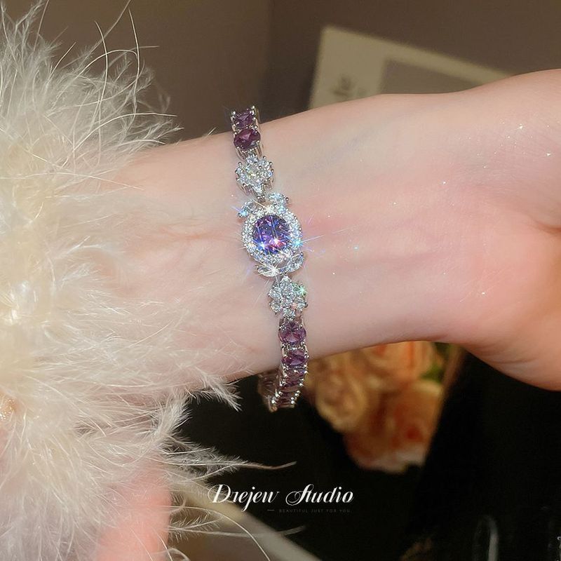 Sparkling Zircon Geometric Bracelet - view 2