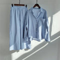 Fall-Winter Artistic Retro Plus Size Linen Cotton High Waist Loose Shirt + Pants 2-Piece Set