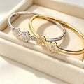 Overseas New Four Leaf Clover Cubic Zirconia Bangle Simple Elegant Daily Versatile Bracelet Niche Design Premium Hand Jewelry