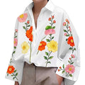 Bohemian Casual Long Sleeve Lapel Collar Loose Shirt