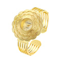 2024 New Gold Wave Pattern Statement Western Southeast Asia Bestseller Overseas Supply Bangle Quartz Watch Women In Stock