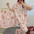 Women's Summer Japanese Short Sleeve Cardigan + Pants 3-Piece Set 2026 - 3-Piece Set Cardigan Apricot