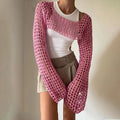 Women's Fall Casual Sexy Wool Flared Sleeve Cropped Flared Sweater 2026 - Green