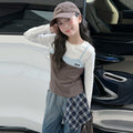 Girls' Striped Faux Layered Long Sleeve Tee