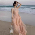 Korean Seaside Vacation Camisole Long Dress, 2025 New