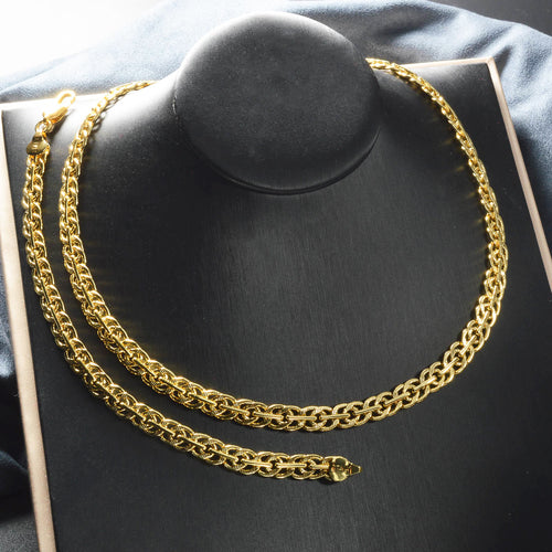 Western Fashionable Bead Gem Jewelry Coin Band Shape Spliced Chain Unisex Hip-hop Necklace Bracelet Set