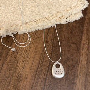 Korean Polka Dot Heart Pendant Necklace - view 7