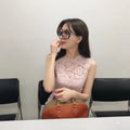 Lin Chiling Style Pink Lace Sleeveless A-Line Dress