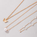 AliExpress Simple Choker Pearl Butterfly 3 Layer Necklace Geometric Beaded Chain Multi-Layer Clavicle Chain Women N6320