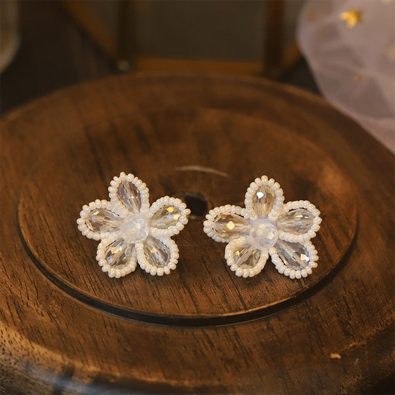 Vintage Pearl Flower Statement Earrings - view 3