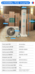 R32 Inverter Floor AC - 18000/24000 BTU 2/2.5HP