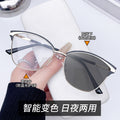 New Overseas Cat-Eye Photochromic Anti-Blue-Light Glasses Retro Gold Metal Frame Women Bare-Face Tool Plano Glasses Frame