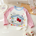 Girls' Kitty Print Bow Embroidery T-Shirt