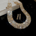-er Race Full Diamond Multi-Layer Geometric Jewelry Set Banquet Luxury Ambient Feel Necklace Light Luxury Niche Necklace Women