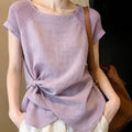 Summer Korean Elegant Crew Neck Shirt