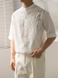 Nengmeng Neo-Chinese Stand Collar Embroidered Shirt