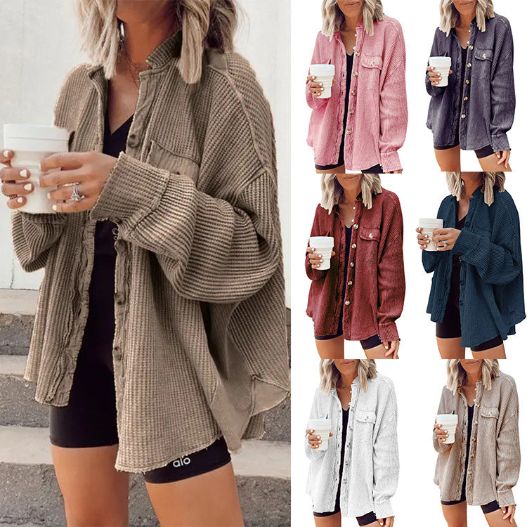 Women's Fall Casual Fashion Lapel Collar Asymmetric Neckline Shirt + Jacket 2026 - Apricot