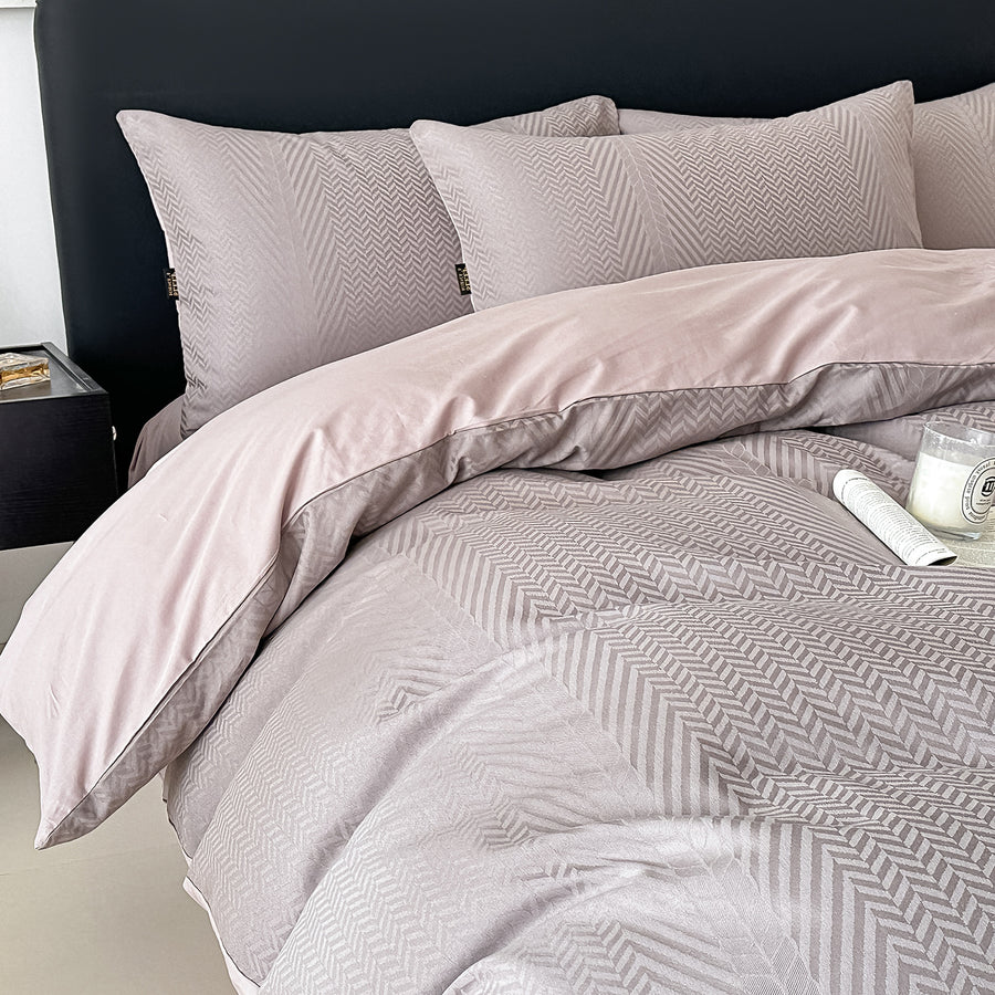 Raised Jacquard Cotton 4-Piece Bedding Set – Elegant Floral Styles - view 5