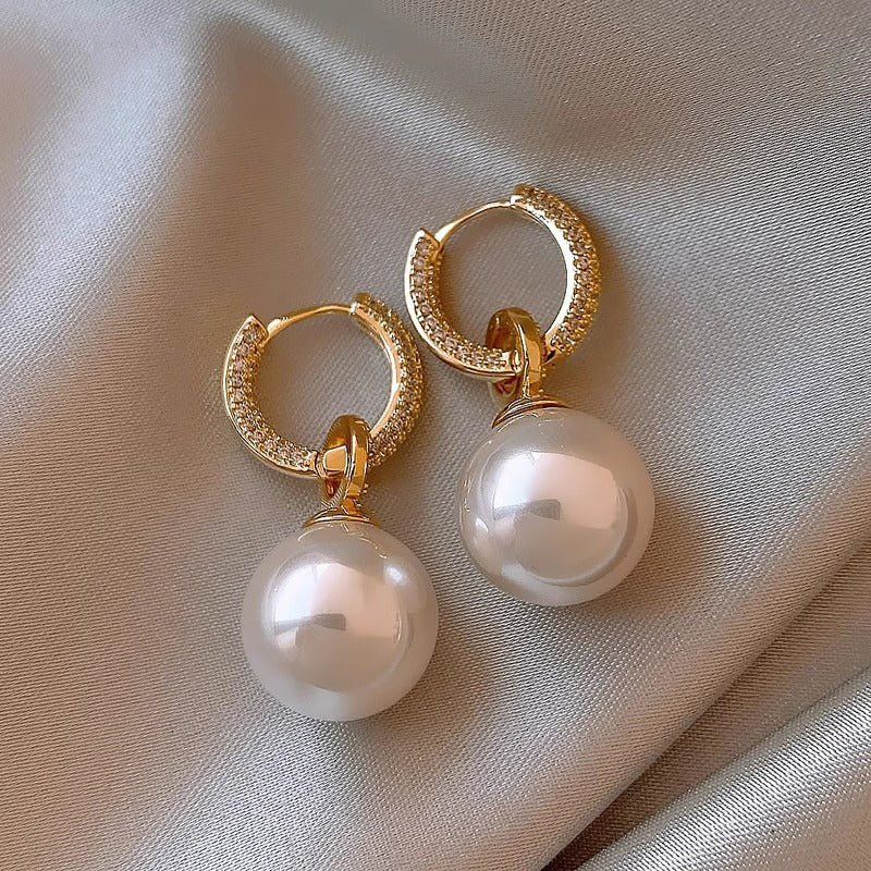 French Vintage Floral Pearl Earrings - view 3