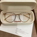 Overseas Light-Changing Blue-Light Glasses Fashionable Trendy Bare Face Glasses Frame Retro Versatile Slender Plano