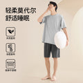 A类莫代尔睡衣男夏季短袖短裤可外穿休闲运动圆领套头家居服套装