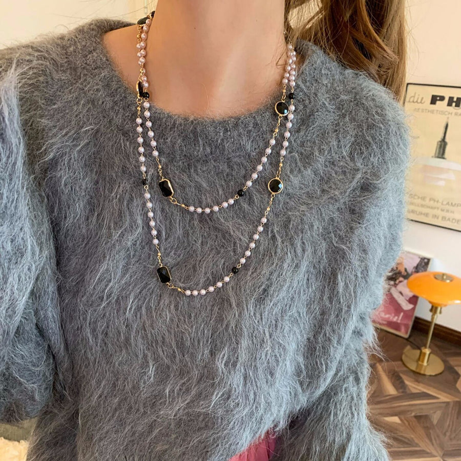 Long Pearl Sweater Chain Necklace - view 2