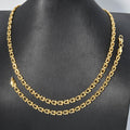Multi Spec Fashionable Coated 18k Gold Oval Round u Type Cable Chain hiphop Unisex Necklace Bracelet Set