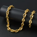Western Hip-Hop Pig Nose Coffee Bean Return Pattern Spliced Chain Plated Versatile Retro Buttons Necklace Accessory Item