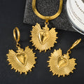 Western Niche Jewelry Fashionable Commute Necklace Earrings Set Snake Chain Too With Moon Heart Pendant Women