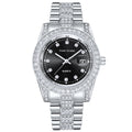 Export Cross-Border Hit Mens Watch Fashionable Formal High-End Waterproof Rhinestone Steel Band Quartz Watch Men Factory Direct