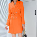 Women's Fall Korean Mid-Length Long Blazer + Jacket 2026 | Trendy Jacket - White