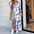 Sexy Shirt Dress - European Style Long Maxi Dress for Spring Summer