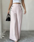 Casual High Waist Striped Drapey Wide Leg Pants + Pants
