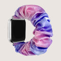 For apple iwatch Tie-Dye Rainbow Satin Large Cord Hair Tie Watch Band Stretch Apple Band Wholesale Custom
