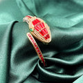 2023 New Bestseller Rhinestone Snake Bangle Watch Snake Shape Bracelet Quartz Open End Watch Cross-Border Hot Sale