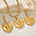 Western Niche Jewelry Fashionable Commute Necklace Earrings Set Snake Chain Too With Moon Heart Pendant Women