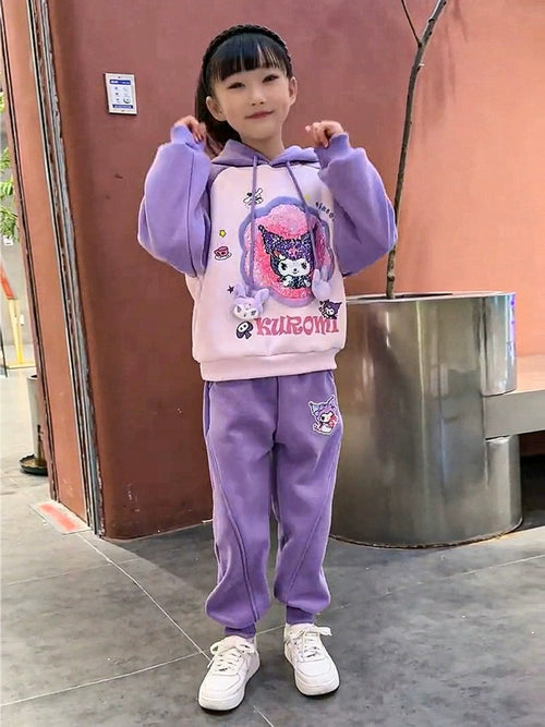 Kuromi Girls' Sequin Color-Changing Hoodie Two-Piece Set - Fall 2026