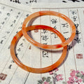 新中式玻璃仿玉冰透叮当镯圆条粗款闺蜜小众古风气质百搭粗款手镯