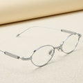 GM Glasses Frame Women Cat-Eye Titanium Metal Oval Round Prescription Men Blue-Light Glasses Frame Maison Margiela M216 Gold Silk Glasses