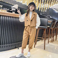 Girls' Korean Blazer & Vest Set