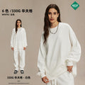 Men's Fall/Winter American Waffle Breathable 330G Loose Fit Crew Neck T-Shirt